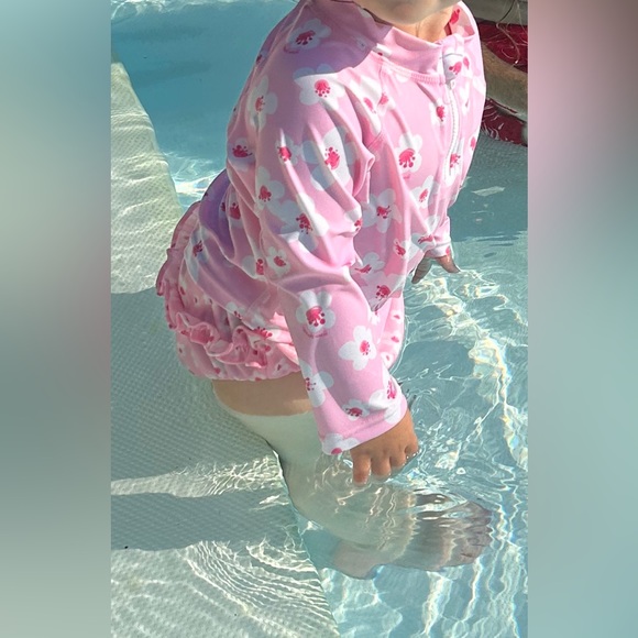 iplay - Rashguard and Swim Diaper set - Pink Blossom - 4T - Picture 8 of 9